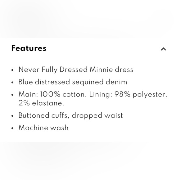 Never Fully Dressed | NWOT - Minnie Distressed Sequin Denim Dress - Size 10 - Picture 13 of 13